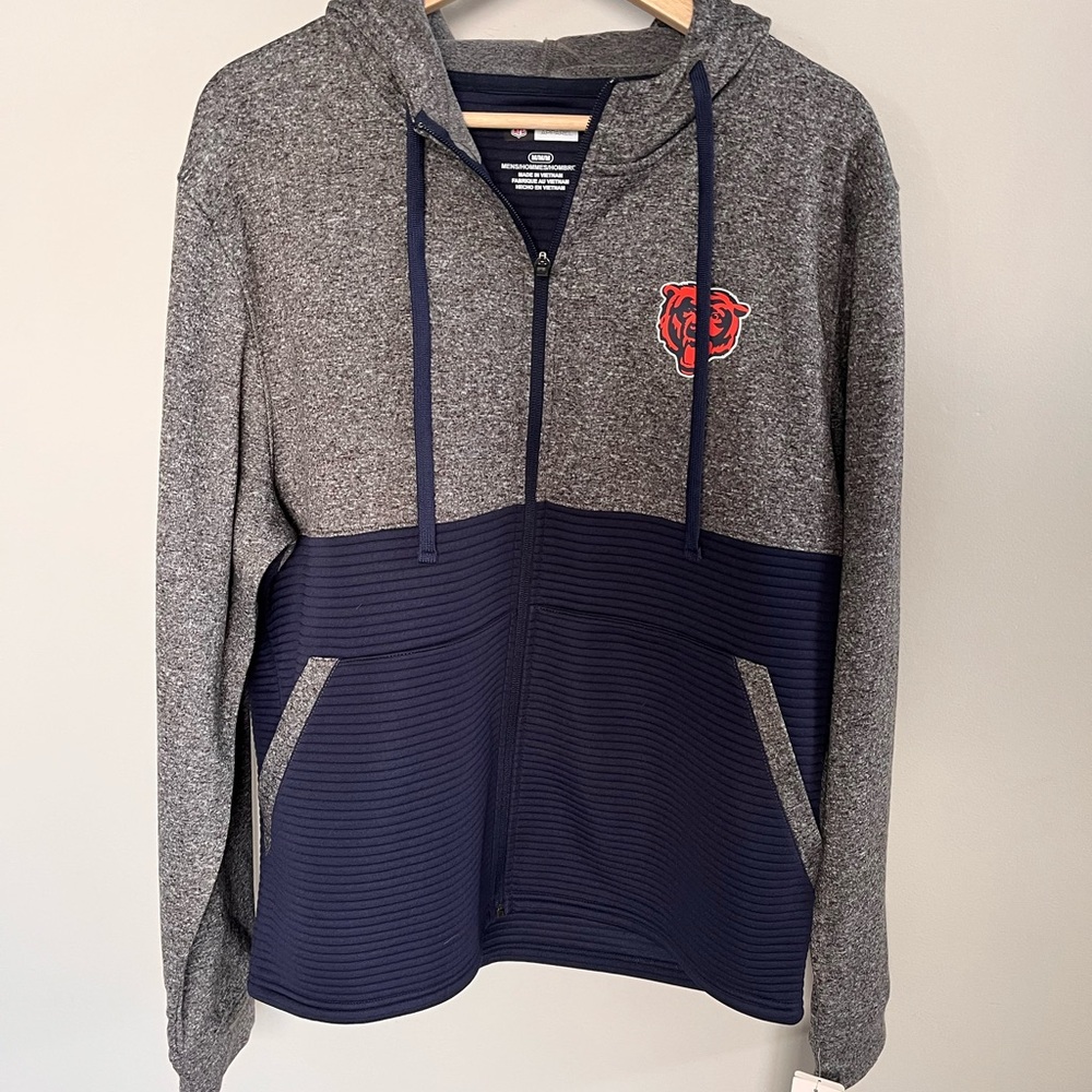 Men's Official NFL Chicago Bears Zip Up‎ Hoodie Size Medium New with Tags